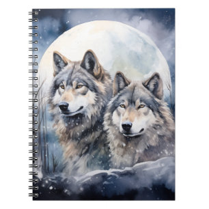 Two Wolves in Winter Notebook
