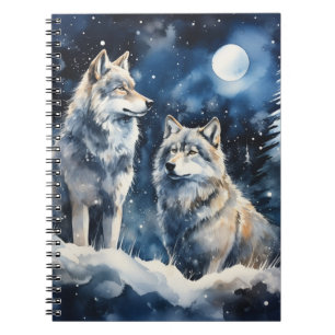 Two Wolves in Winter Notebook