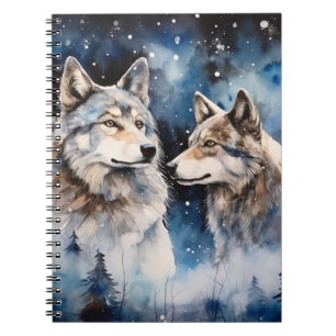 Two Wolves in Winter Notebook