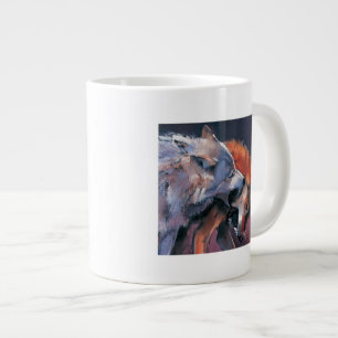 Two Wolves Large Coffee Mug