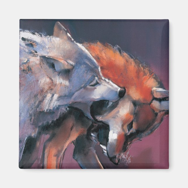 Two Wolves Magnet (Front)