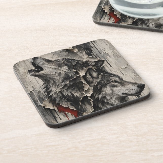 Two Wolves, One Heart Coaster (Left Side)