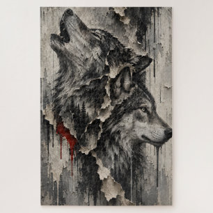 Two Wolves, One Heart Jigsaw Puzzle