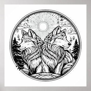 Two wolves poster