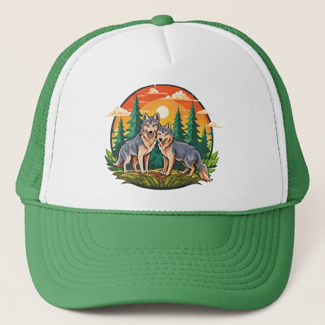 Two wolves trucker hat (Front)