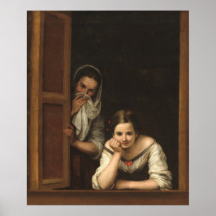 Two Women at a Window - Murillo Fine Art Poster