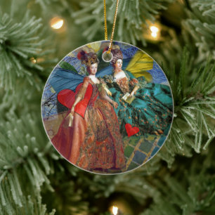 Two Women Classic Art Ceramic Tree Decoration