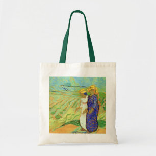Two Women Crossing the Fields by Vincent van Gogh Tote Bag