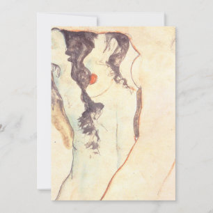 Two Women Embracing Egon Schiele Invitation