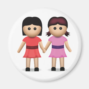 Two Women Holding Hands Emoji Magnet