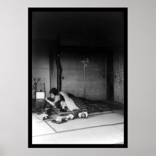 Two Women in a Japanese Bedroom 1909 Poster