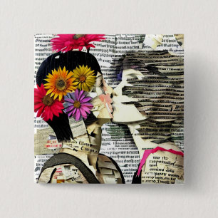 Two Women in Love   Pride Kiss 15 Cm Square Badge