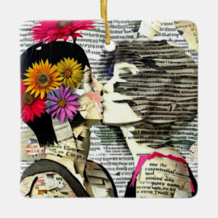 Two Women in Love   Pride Kiss Ceramic Ornament