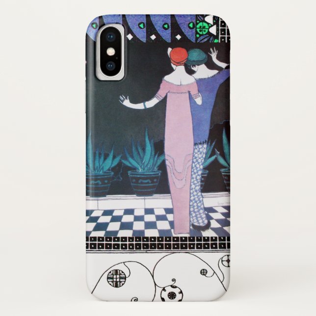 TWO WOMEN IN THE NIGHT Art Deco Beauty Fashion Case-Mate iPhone Case (Back)