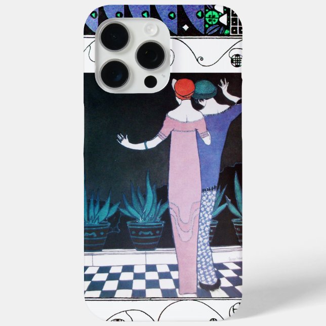 TWO WOMEN IN THE NIGHT Art Deco Beauty Fashion Case-Mate iPhone Case (Back)