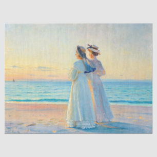 Two Women in the Sunset on Skagen Beach by Ancher Tissue Paper