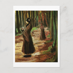 Two Women in the Woods, Van Gogh Fine Art Postcard