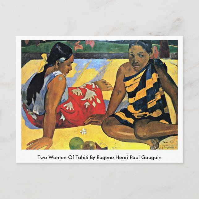 Two Women Of Tahiti By Eugene Henri Paul Gauguin Postcard (Front)