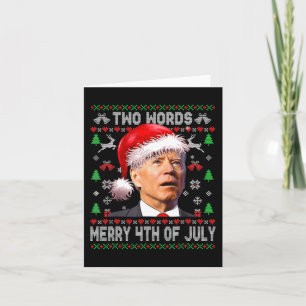 Two Words Merry 4th Of July Joe Biden Christmas   Card