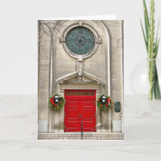 Two Wreaths and Red Door/Holiday Greeting Card