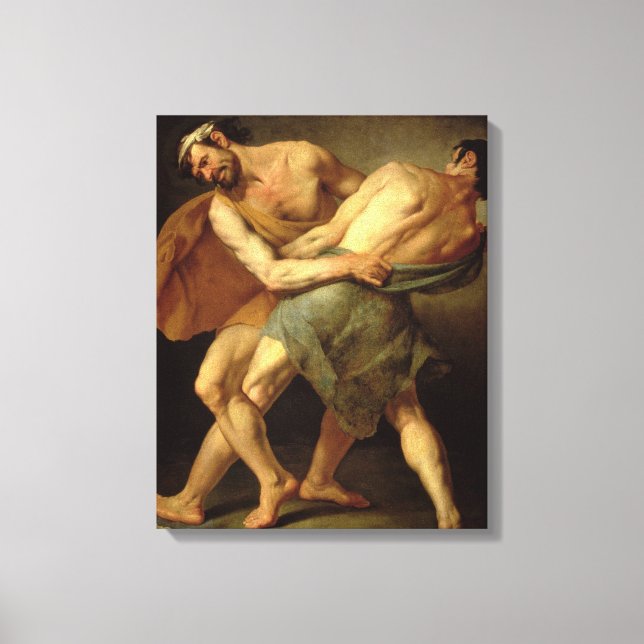 Two Wrestlers Canvas Print (Front)