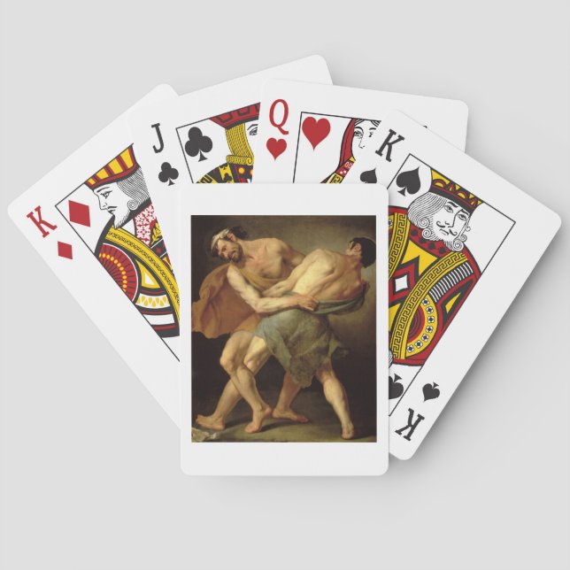Two Wrestlers Playing Cards (Back)