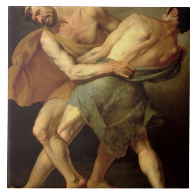 Two Wrestlers Tile (Front)