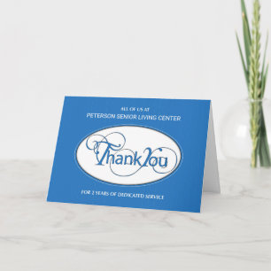 Two Year Employee Anniversary Business Thank You Card