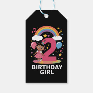 Two Year Old Birthday Girl Cute 2nd Birthday  Gift Tags