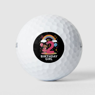 Two Year Old Birthday Girl Cute 2nd Birthday  Golf Balls