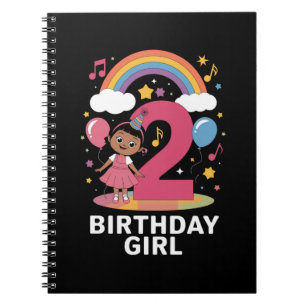 Two Year Old Birthday Girl Cute 2nd Birthday Notebook