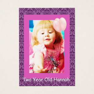 Two Year Old  Girls Birthday Photo Cards