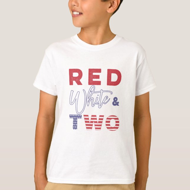 Two Year Old July 4th Independence Day Party T-Shirt (Front)
