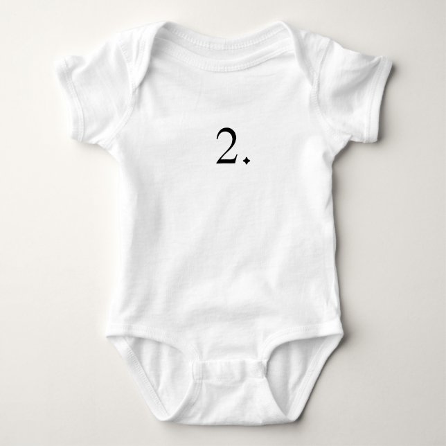 Two year old minimalist Baby Bodysuit (Front)
