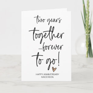 Two Year Together Wedding Anniversary Husband Wife Card
