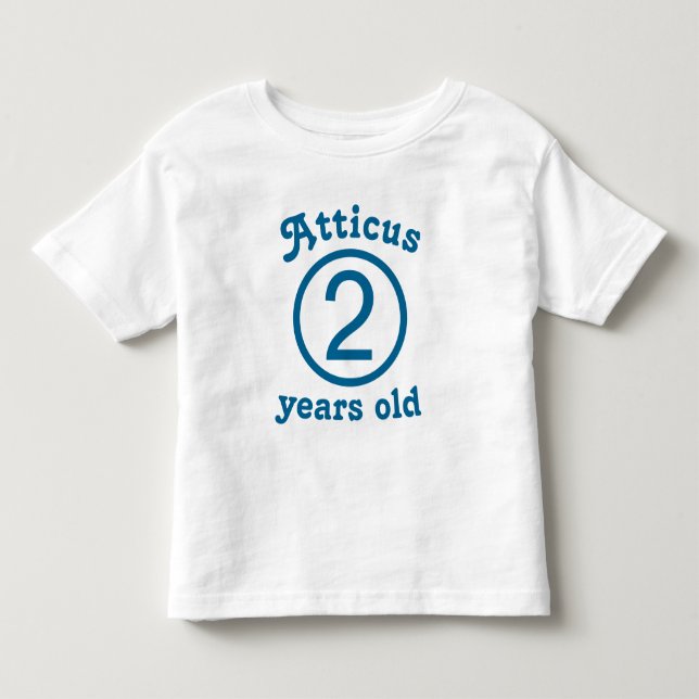 Two Years Old Personalised Blue Toddler T-Shirt (Front)