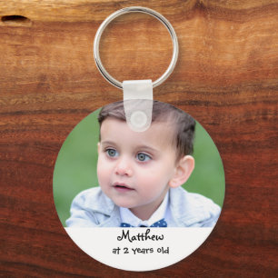 Two years old photo memory 2nd birthday favour key ring