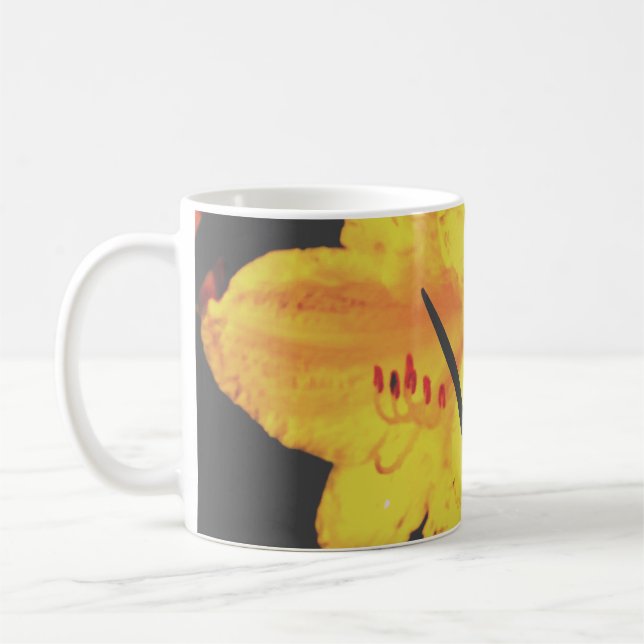 Two Yellow Flowers Coffee Mug (Left)