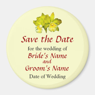 Two Yellow Orchids Save the Date Magnet