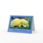 TWO YELLOW ROSES/HAPPY ANNIVERSARY/GREAT COUPLE