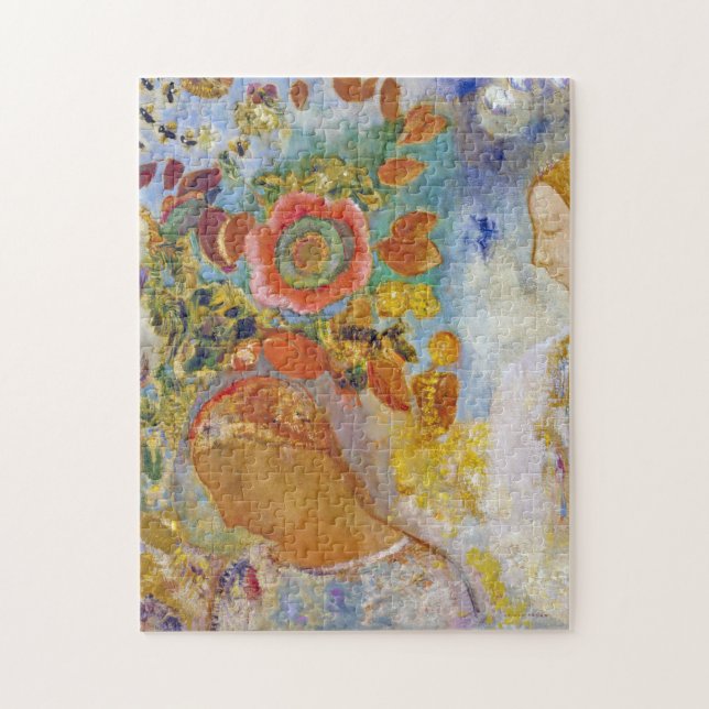 Two Young Girls among Flowers, Redon Jigsaw Puzzle (Vertical)