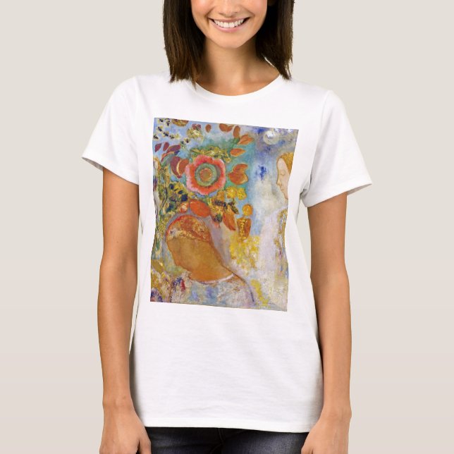 Two Young Girls among Flowers, Redon T-Shirt (Front)