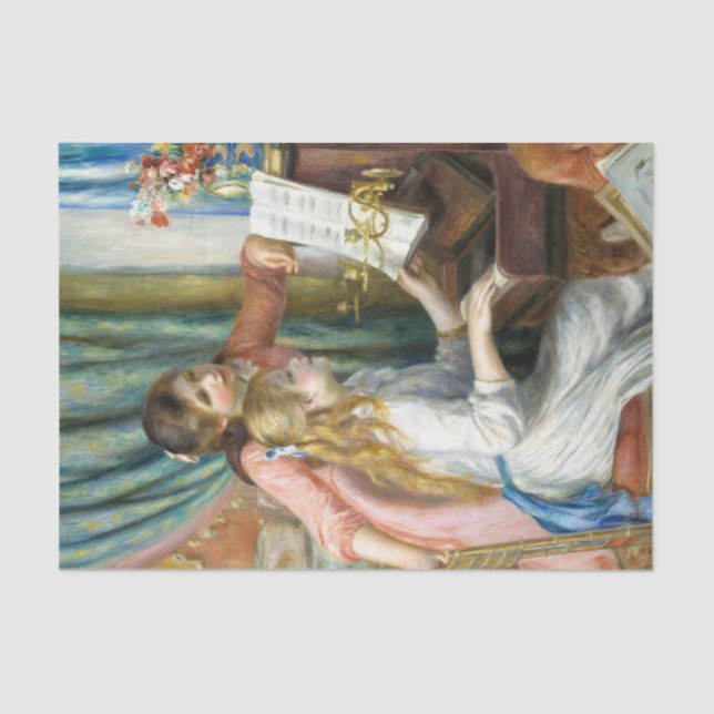 Two Young Girls at the Piano by Auguste Renoir Art Tissue Paper (Front)