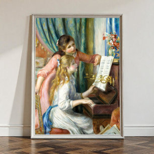 Two Young Girls at the Piano by Auguste Renoir Poster