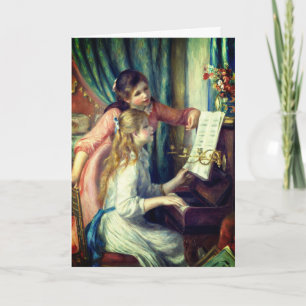 Two Young Girls at the Piano by Renoir: Blank Card