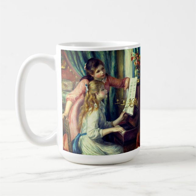Two Young Girls at the Piano by Renoir:  Coffee Mug (Left)