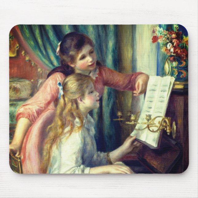 Two Young Girls at the Piano by Renoir: Mouse Mat (Front)