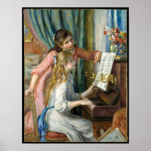 Two Young Girls at the Piano - Renoir - 1892 -  Poster