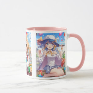 Two young girls in a summer atmosphere. mug