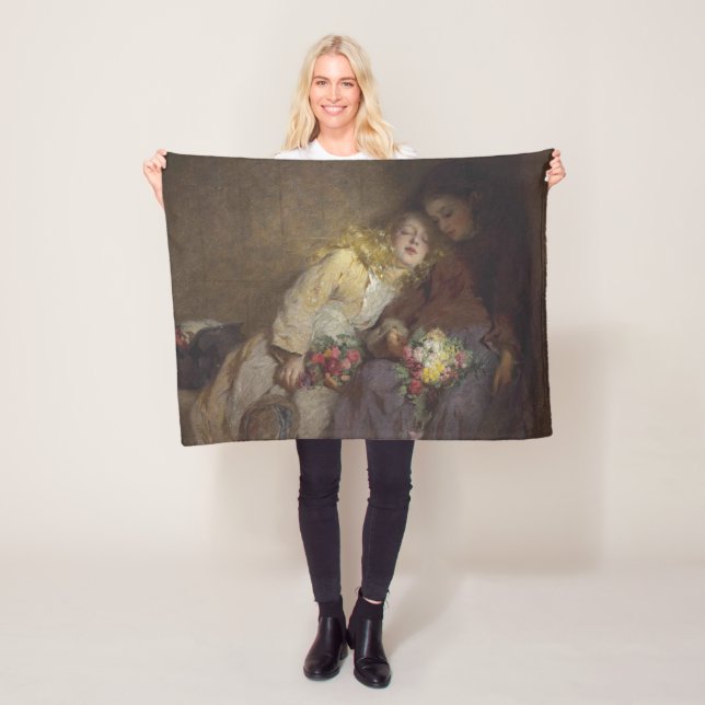 Two Young Girls Returning Home Fleece Blanket (In Situ)